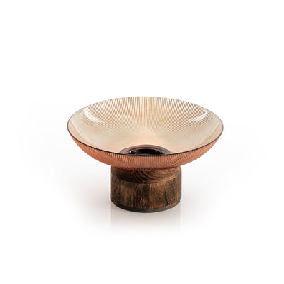 Glass Bowel With Wood Base (5981730668709)