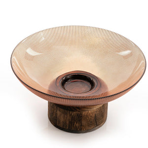 Glass Bowel With Wood Base (5981730668709)
