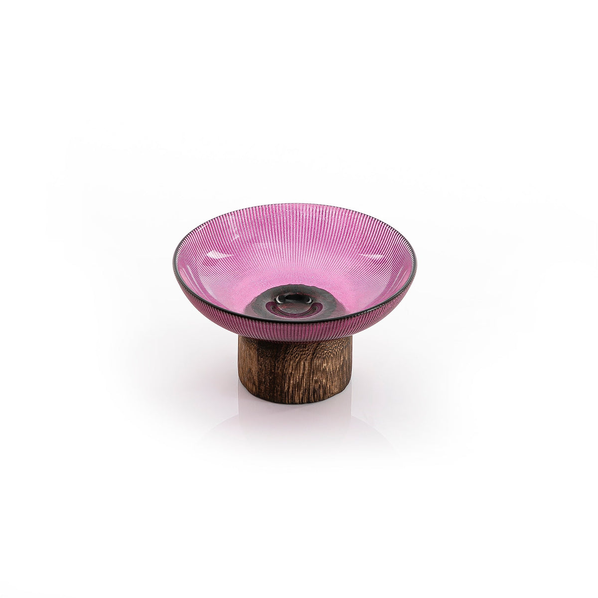 Glass Bowel With Wood Base (5981734404261)