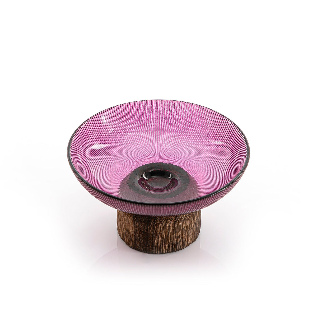 Glass Bowel With Wood Base (5981734404261)