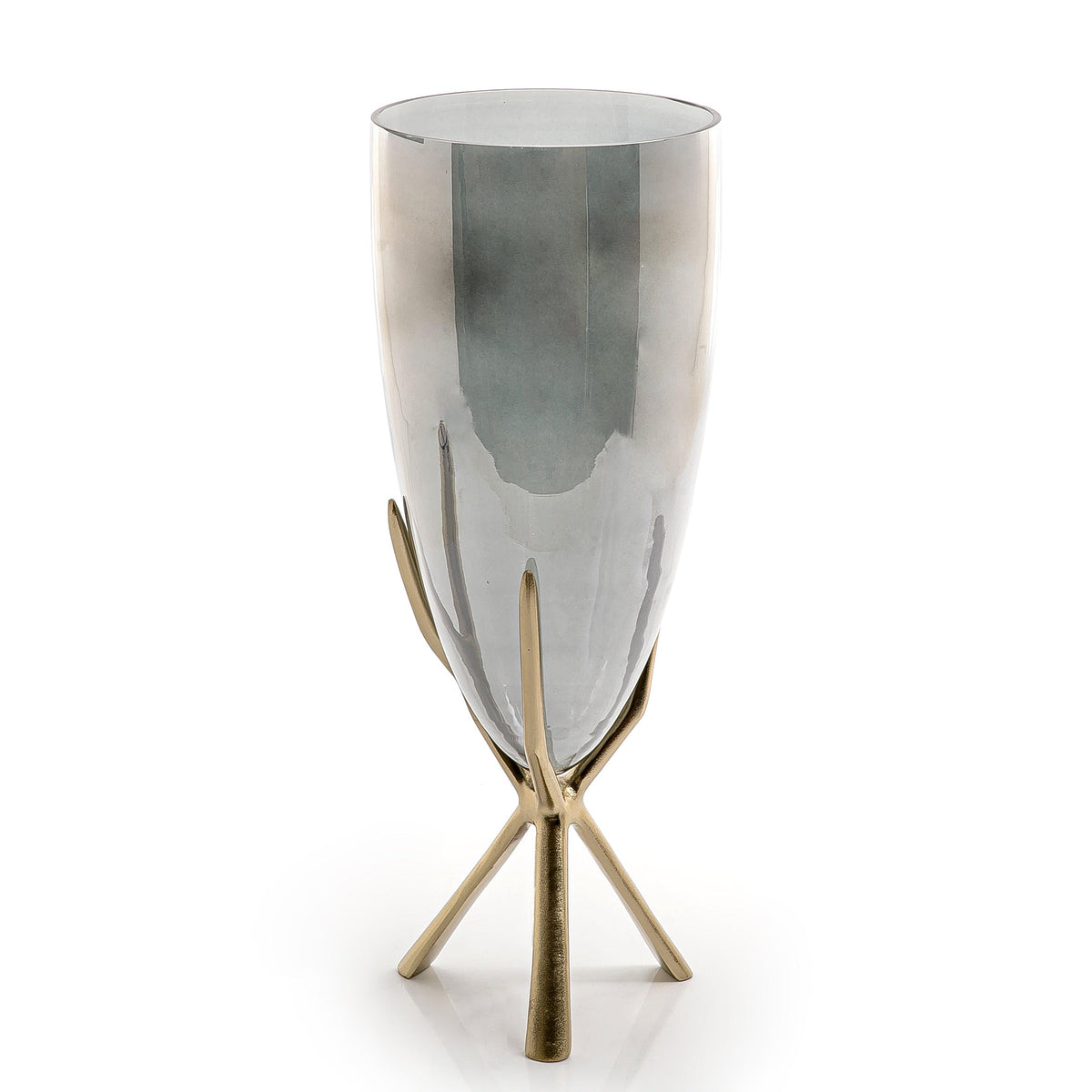 Glass and metal vase large size - CASCADES