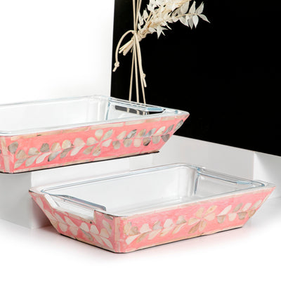 Set of 2 mother of pearl bowls with glass and gift box - CASCADES