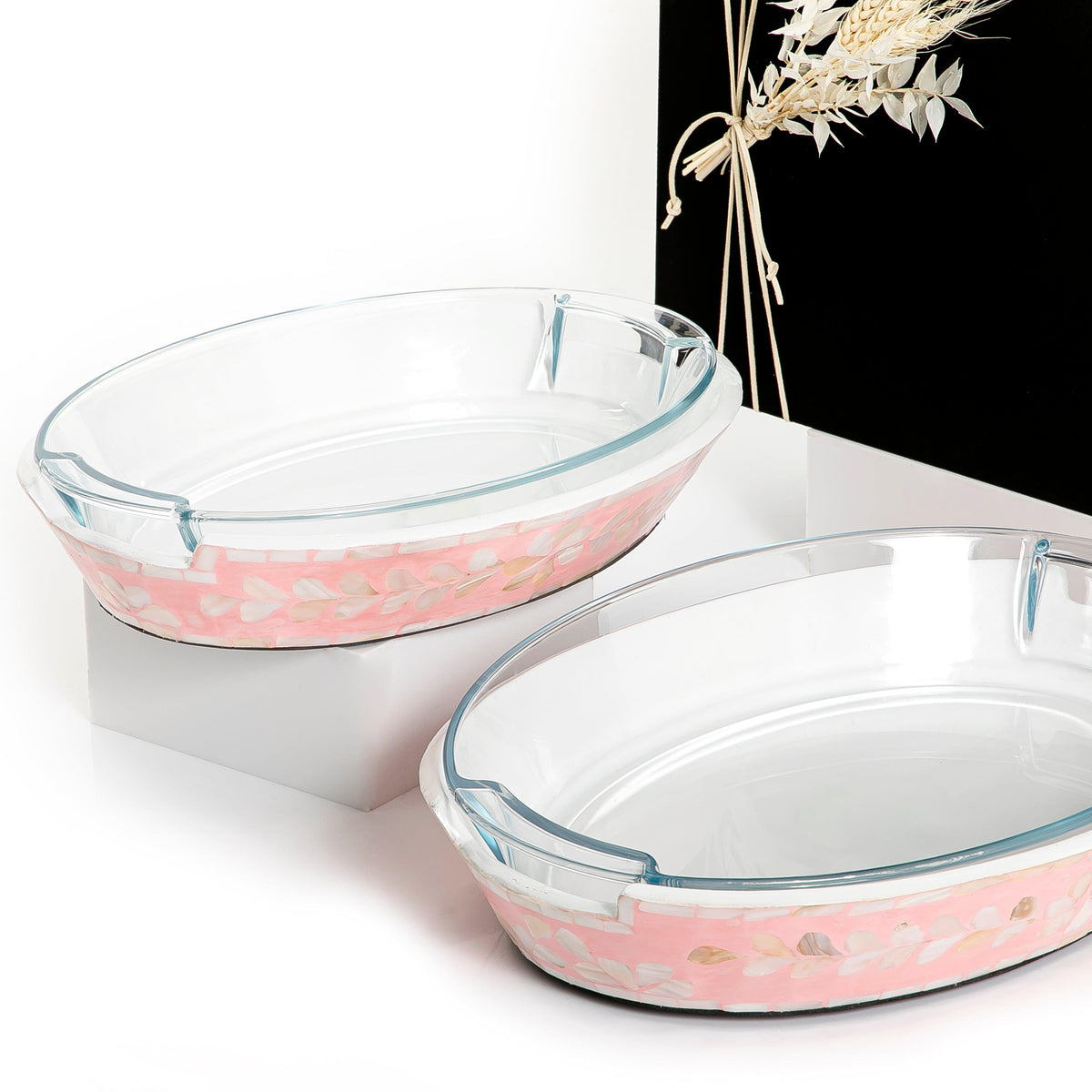 Set of 2 mother of pearl with glass - CASCADES