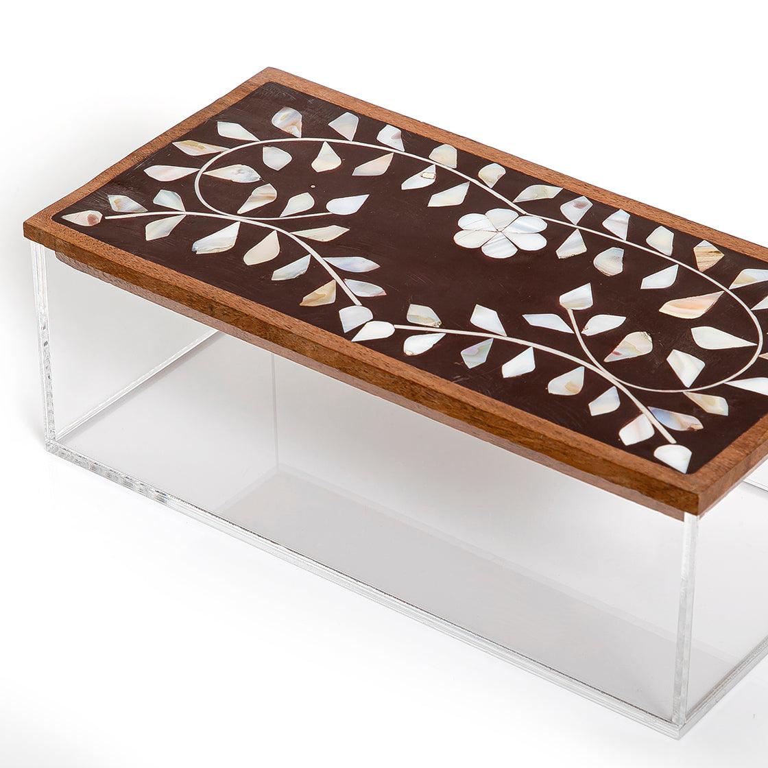 Acrylic box with wooden cover - CASCADES