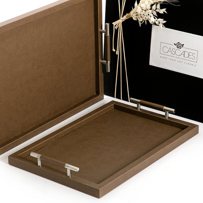 Set Of 2 Leather Trays With gift Box