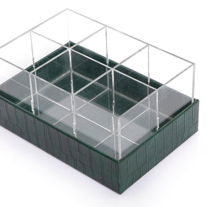 Leather and acrylic box for small water bottles - CASCADES