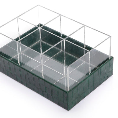Leather and acrylic box for small water bottles - CASCADES