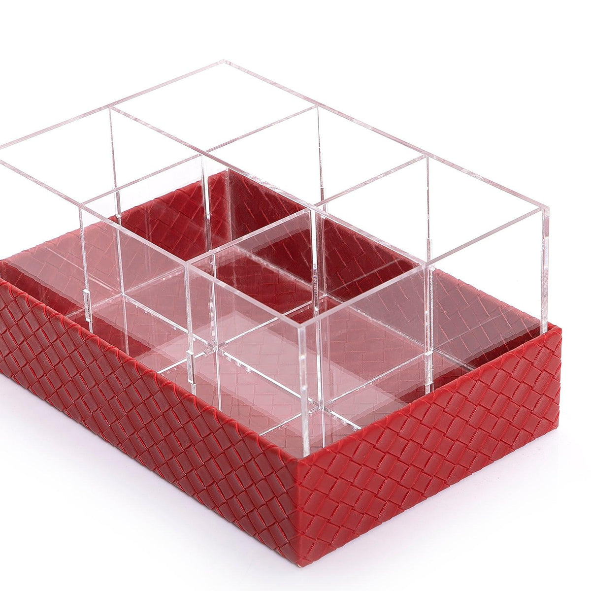 Leather and acrylic box for small water bottles - CASCADES