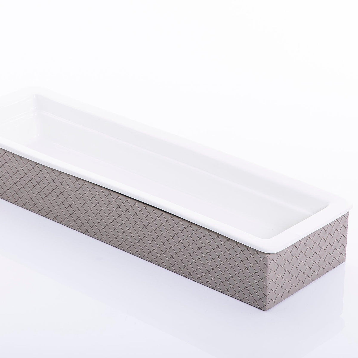 Ceramic plate with leather base - CASCADES