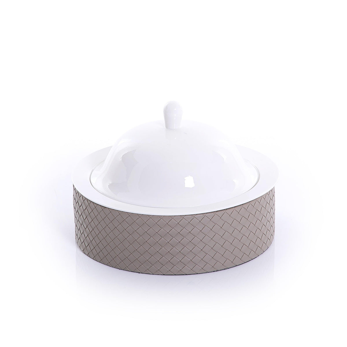 Ceramic plate with leather base - CASCADES