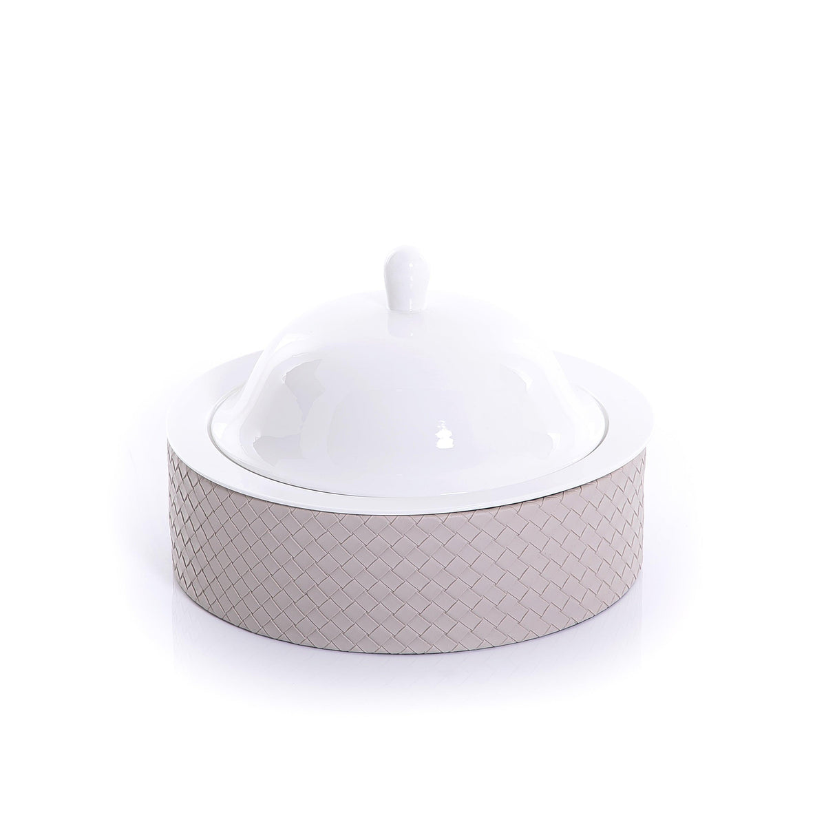 Ceramic plate with leather base - CASCADES