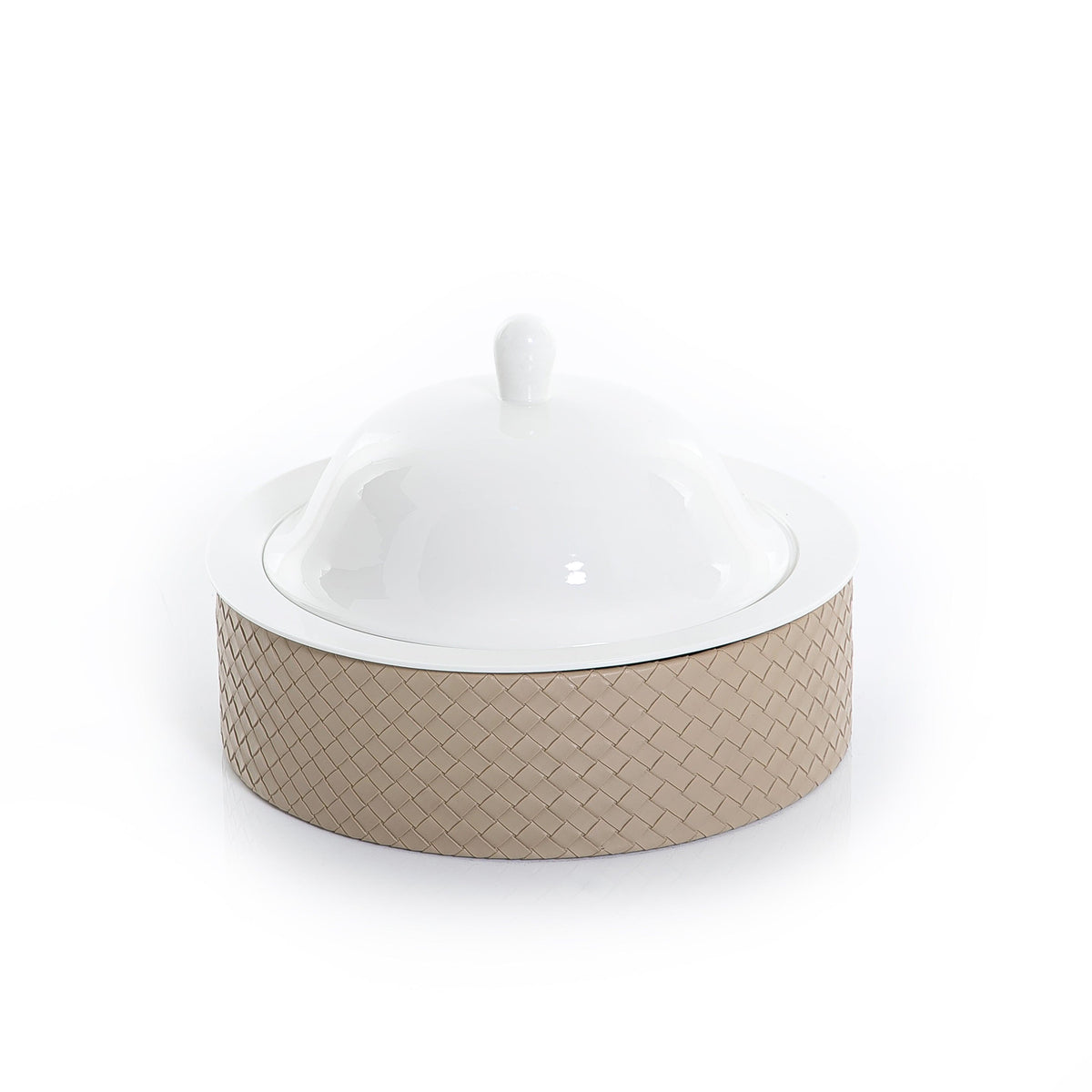 Ceramic plate with leather base - CASCADES