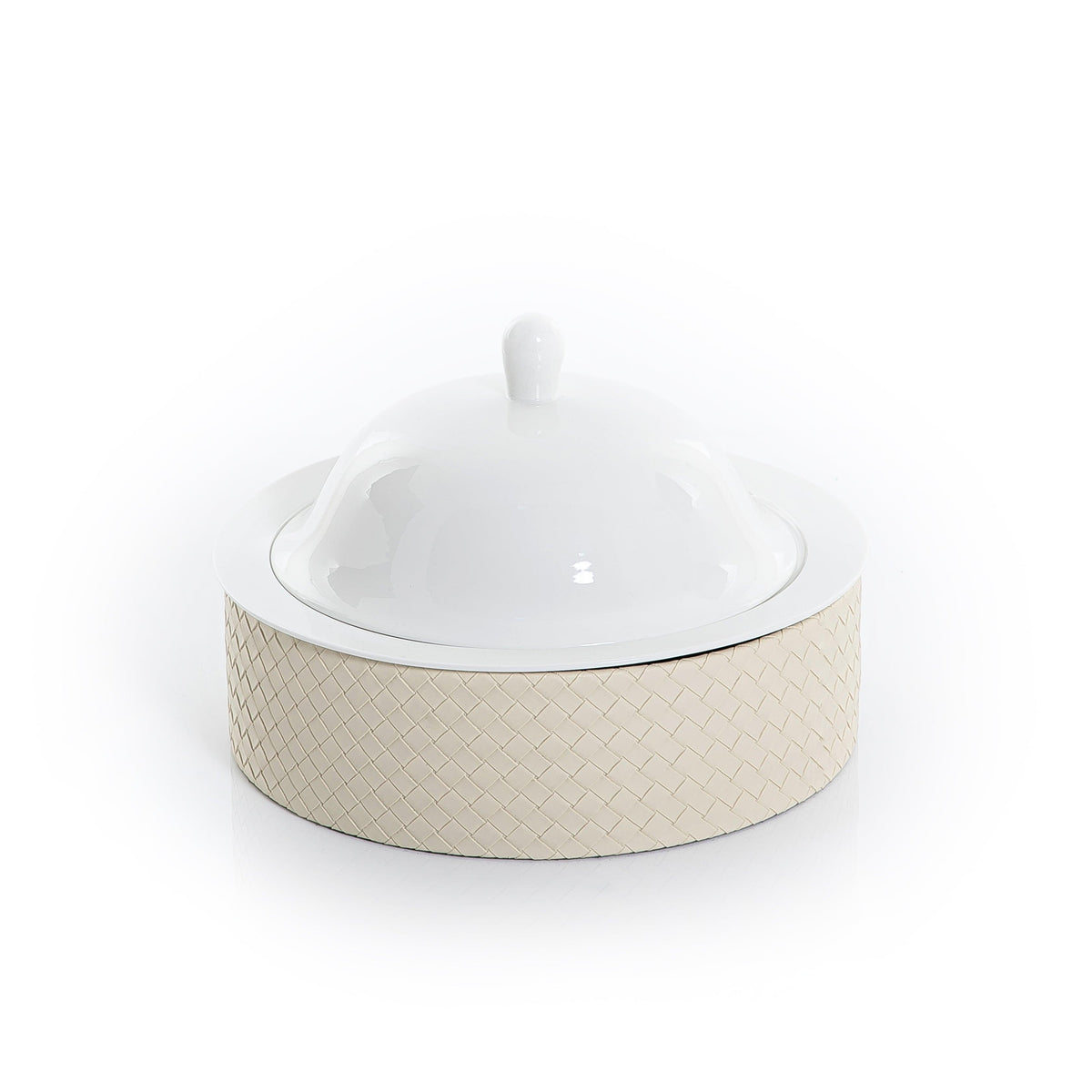 Ceramic plate with leather base - CASCADES