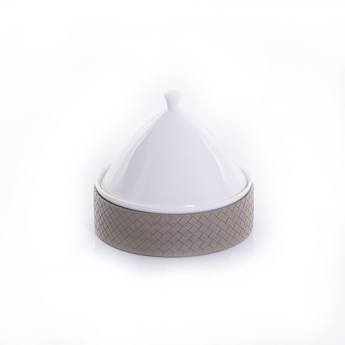 Ceramic plate with leather base - CASCADES