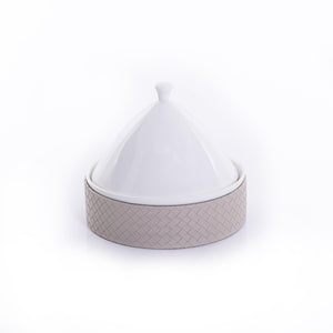 Ceramic plate with leather base - CASCADES