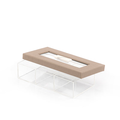 Acrylic box with leather cover