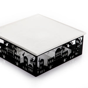 Ceramic plate and metal base with Arabian art - CASCADES