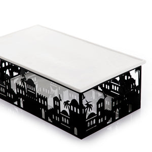 Ceramic plate and metal base with Arabian art - CASCADES