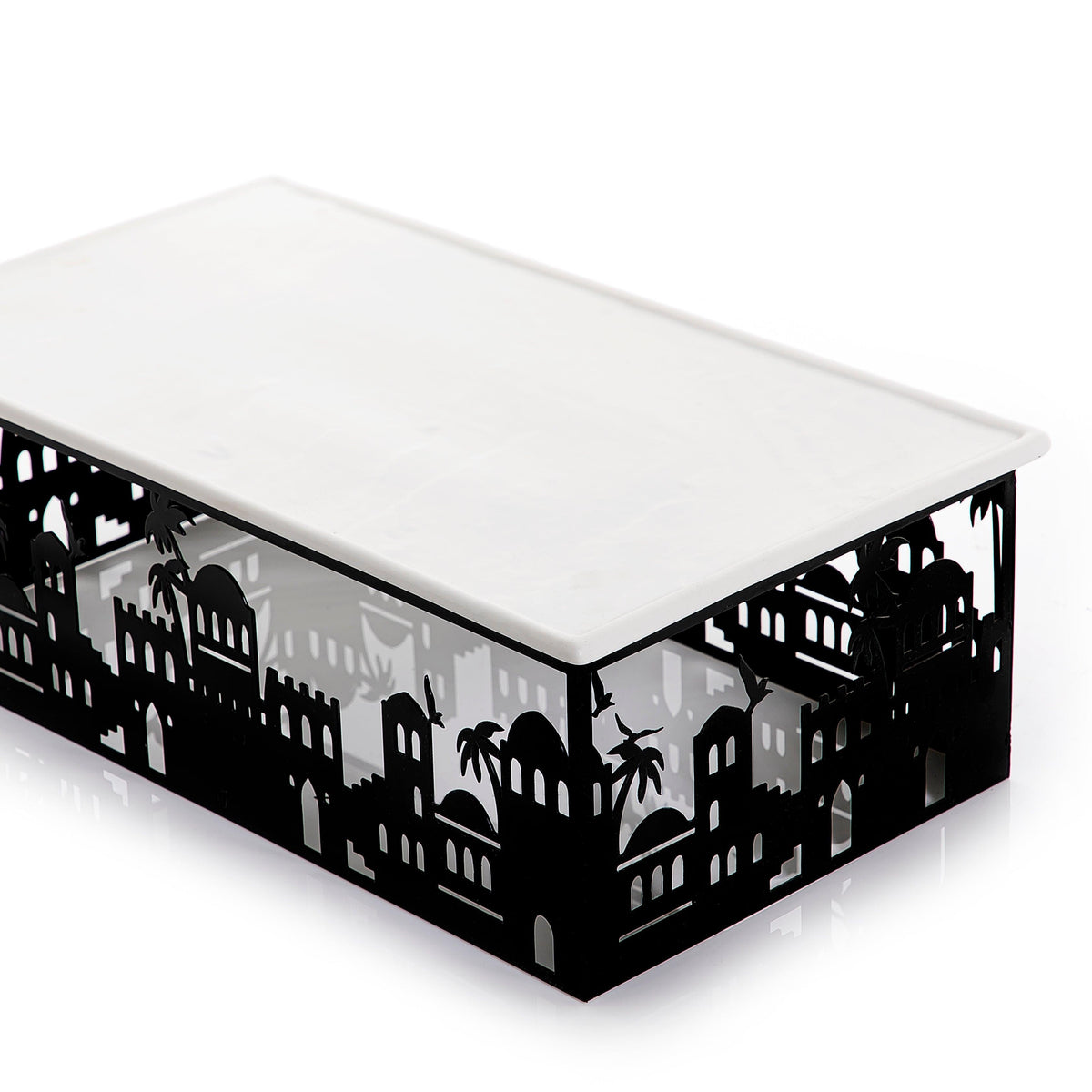 Ceramic plate and metal base with Arabian art - CASCADES