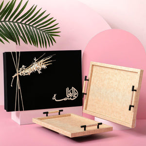 Set of 2 leather tray with gift box - CASCADES