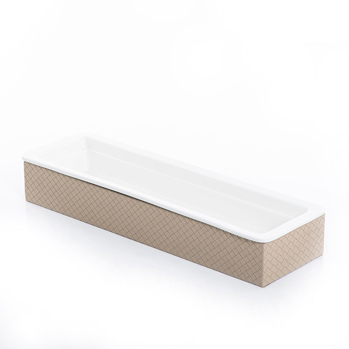 Ceramic plate with leather base - CASCADES