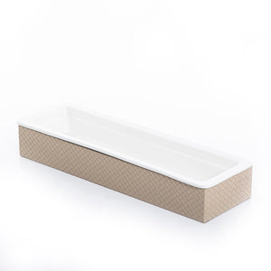 Ceramic plate with leather base - CASCADES