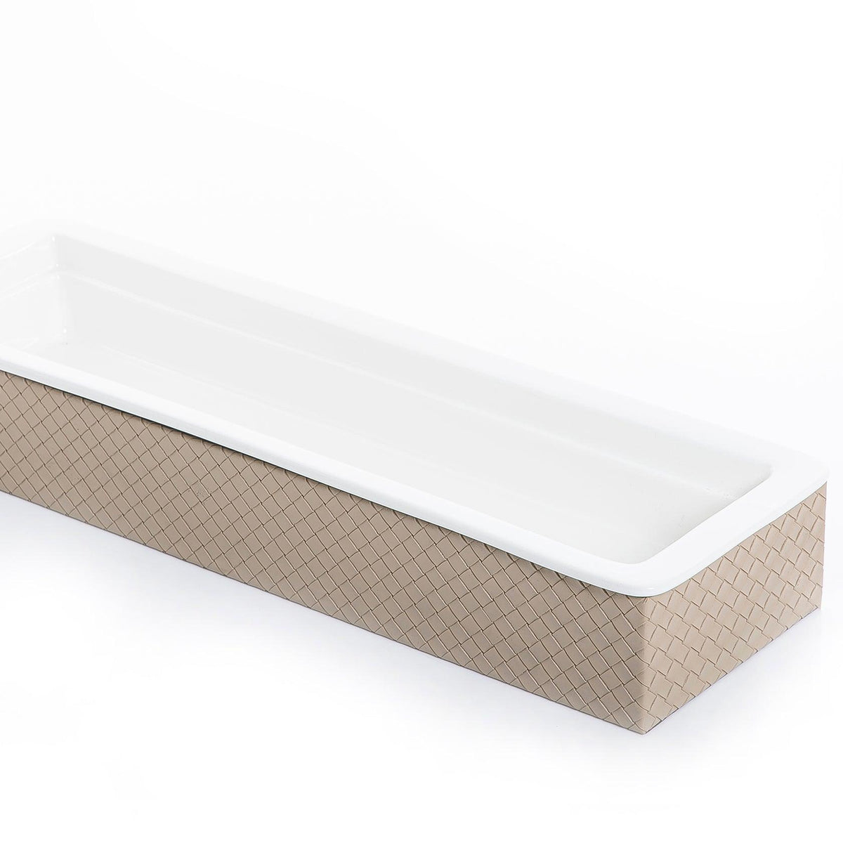 Ceramic plate with leather base - CASCADES