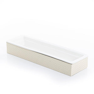 Ceramic plate with leather base - CASCADES