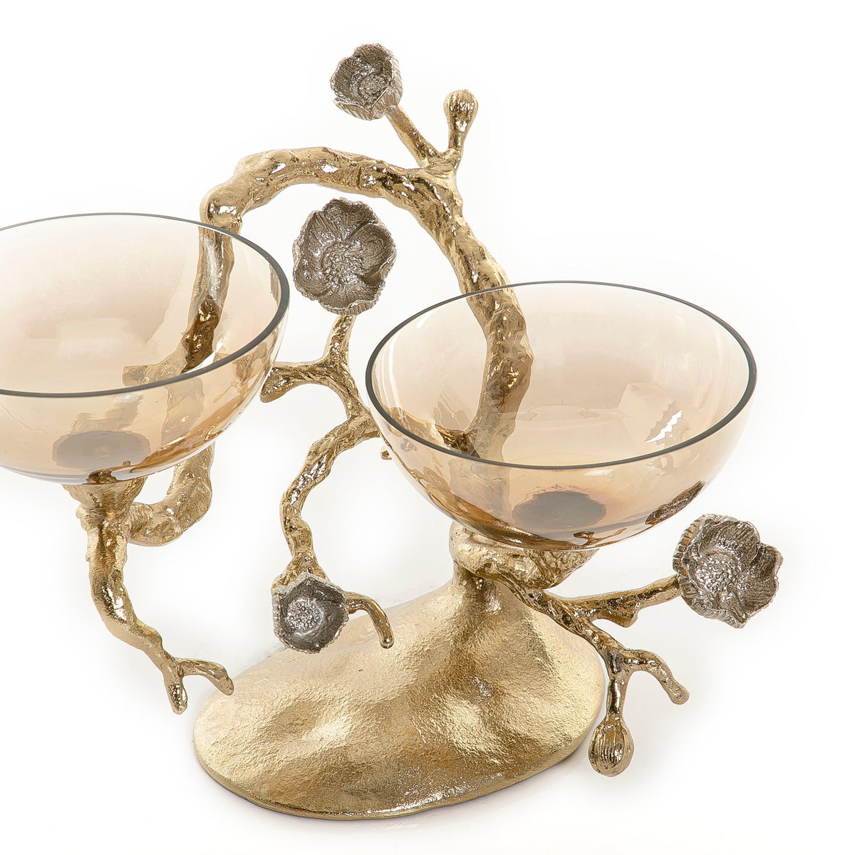 Glass Bowl stand with metal base - CASCADES