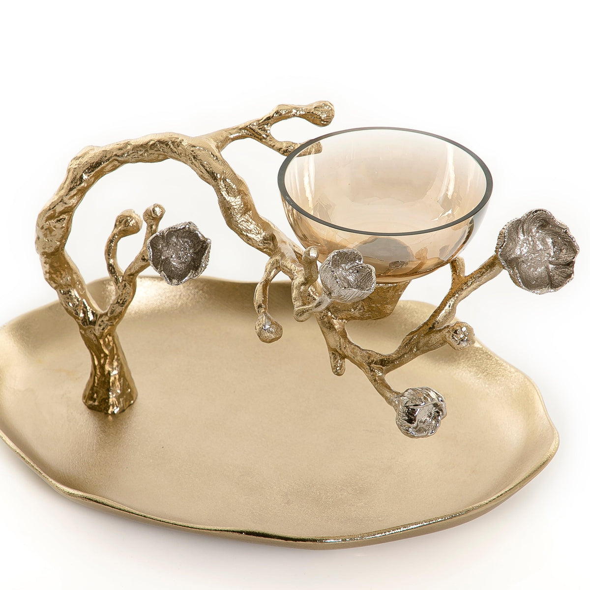 Metal plate with glass bowl - CASCADES
